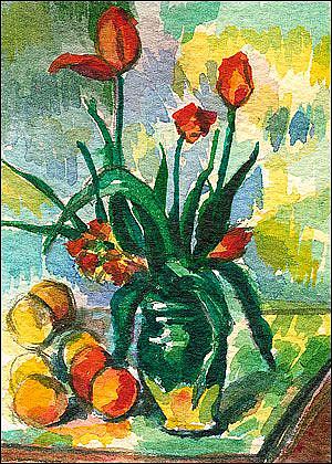 Title: After Cezanne's Tulips in a Vase 