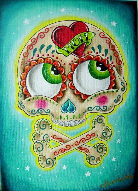 sugar skulls day of dead tattoos. Art: Tattooed sugar skull by