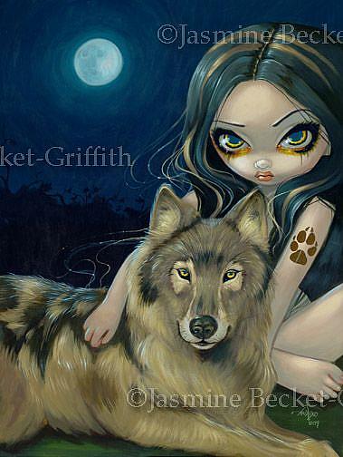 Art Wolf Moon by Artist Jasmine Ann BecketGriffith