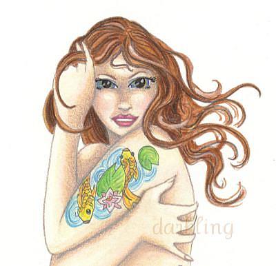 nude tattooed girls. Nude tattooed girl sexy pin up fantasy ACEO PRINT ejw | eBay
