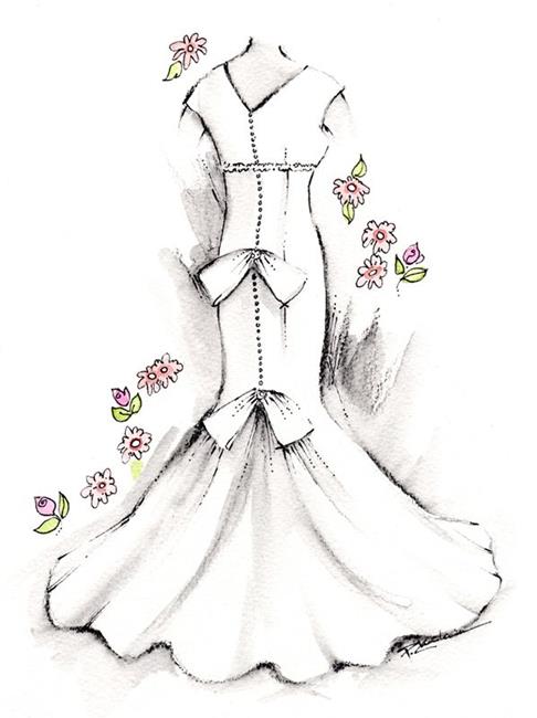 Art Bridal Gown Back by Artist Patricia Lee Christensen