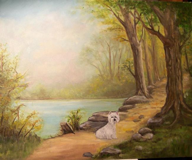 http://www.ebsqart.com/Art/My-Custom-Artwork/oil/599456/650/650/Lake-Path-Westie-Painting.jpg