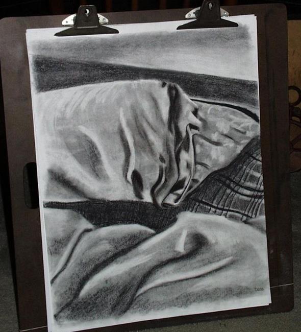 Unmade Bed - by Jenny Doss from Drawings Studies Art Gallery