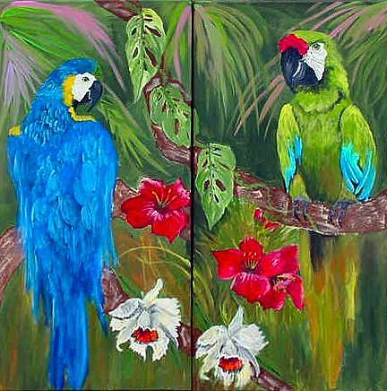 Jungle Macaws - by Dia Spriggs from Birds