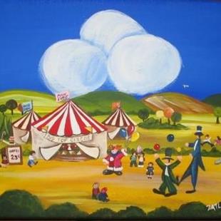 Art: The Circus is in Town- SOLD by Artist Charlene Murray Zatloukal