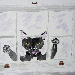 Art: Peeping Tomcat by Artist Tracey Allyn Greene