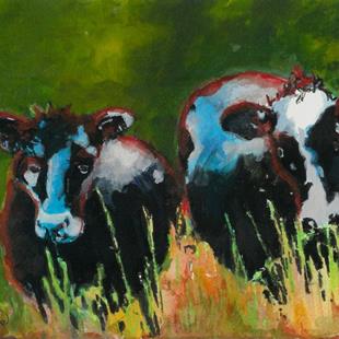 Art: Abstract Cows by Artist Deborah Sprague