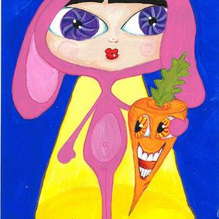 Art: Bunny Girl find LOVE or lunch by Artist Noelle Hunt