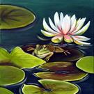 Art: Frog Among the Lilies by Artist Rita C. Ford