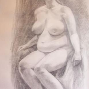 Art: NUDE PREGNANT WOMAN by Artist Lauren Cole Abrams