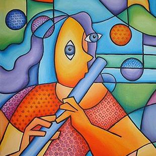 Art: The Flute Player by Artist Lindi Levison