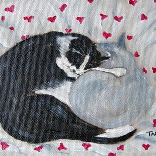 Art: Cat Buddies - Valentine by Artist Tracey Allyn Greene