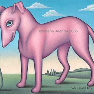 Art: The Pink Dog by Artist Valerie Jeanne