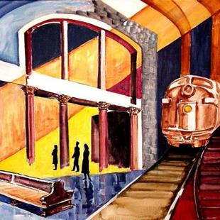 Art: Last Train by Artist Diane Millsap