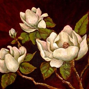 Art: Moon Light Magnolias by Artist Diane Millsap