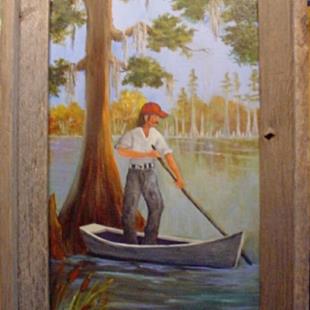 Art: Cajun Man Fishing ///sold by Artist Barbara Haviland