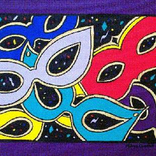 Art: Mardi Gras Mask Madness by Artist Melanie Douthit