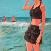 Art: retro beach girl (betty) by Artist Amie R Gillingham
