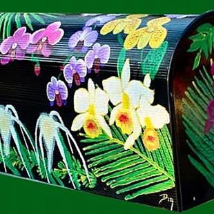 Art: Orchid Mailbox by Artist Dia Spriggs