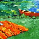 Art: Red Canoe by Artist April