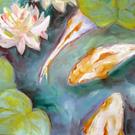 Art: Tranquil lily pond by Artist Deborah Sprague