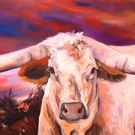 Art: TEXAS LONGHORN- SOLD to private collector April 2005 by Artist Marcia Baldwin