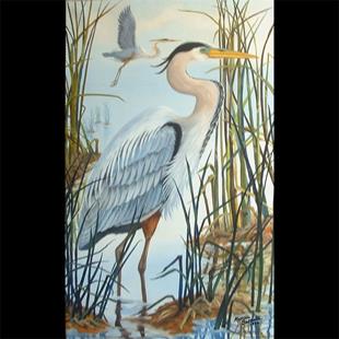 Art: Great Blue Heron by Artist Marcia Baldwin