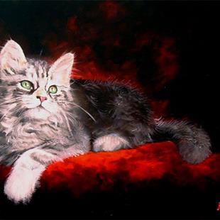 Art: Sweet Kitty Repose by Artist Marcia Baldwin