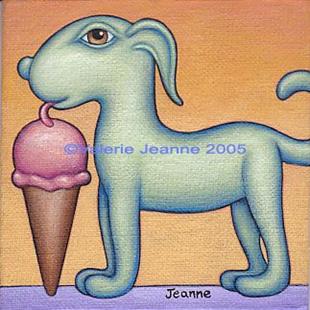 Art: Ice Cream Pup by Artist Valerie Jeanne