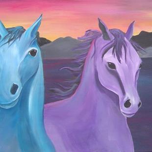 Art: Sunset Horses by Artist Padgett Mason