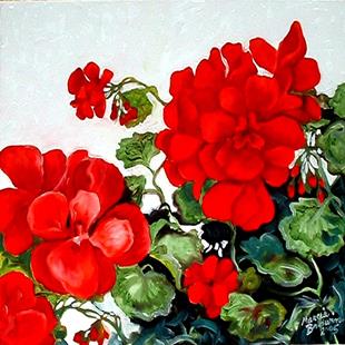 Art: Red Geranium No.2 by Artist Marcia Baldwin