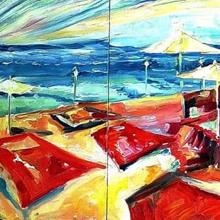 Art: Seaside - Diptych - SOLD by Artist Diane Millsap