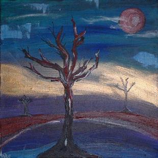 Art: Red Moon Scare Night by Artist Kathleen A. Roberson
