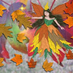 Art: Autumn Fairy by Artist Peggi M Sargent