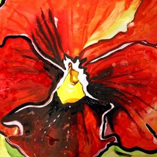 Art: Pansy Abstract by Artist Laurie Justus Pace