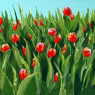 Art: Tulip Field by Artist Rita C. Ford
