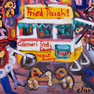 Art: Fried Dough Stand by Artist Elisa Vegliante