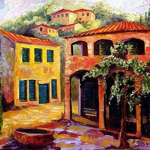 Art: Courtyard in Tuscany - SOLD by Artist Diane Millsap