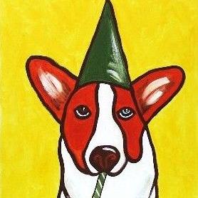 Art: Color and Motion: Lazarus Party Pup by Artist Jenny Doss