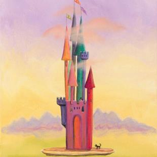 Art: Castle and Cats on Pancake by Artist Cynthia Schmidt