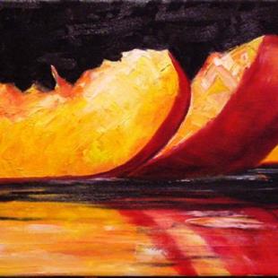 Art: Sliced Peaches by Artist Laurie Justus Pace