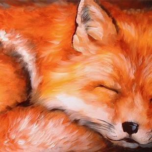 Art: SLEEPING FOX by Artist Marcia Baldwin