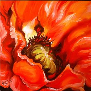 Art: FIRE POPPY by Artist Marcia Baldwin