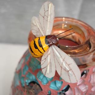 Art: Tear Vase with Bee (available) by Artist Dorothy Edwards