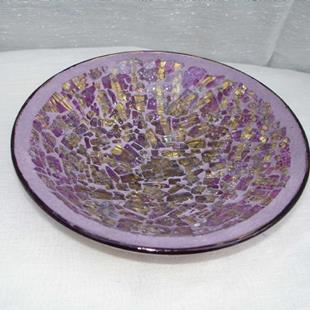 Art: Purple & Gold Change Bowl (sold) by Artist Dorothy Edwards