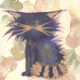 Art: Purple Cranky Cat   by Artist Cynthia Schmidt