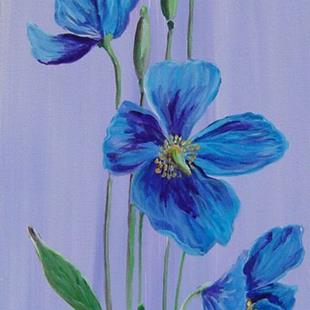 Art: Blue Poppies 2 by Artist Padgett Mason