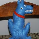 Art: Stuffed Blue Dog! by Artist Jenny Doss