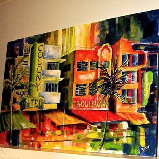 Art: South Beach Strip - Diptych by Artist Diane Millsap