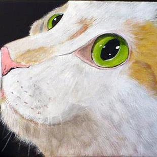 Art: Calico Cat Face by Artist Dia Spriggs